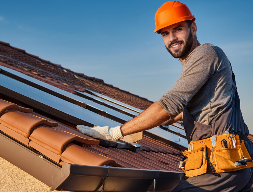 Professional roofers working on a property in Bristol